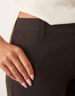 Gina Tricot Relaxed Fit Bootcut Tailored Pants In Brown