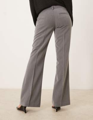 Gina Tricot Relaxed Fit Bootcut Tailored Pants In Gray