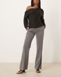 [GINA TRICOT] Gina Tricot relaxed fit bootcut tailored pants in grey melange 38 Grey melange