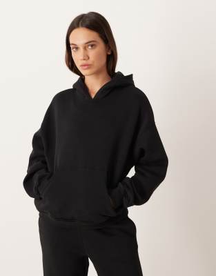 Gina Tricot - Relaxed-Fit-Kapuzenpullover in Schwarz, Kombiteil