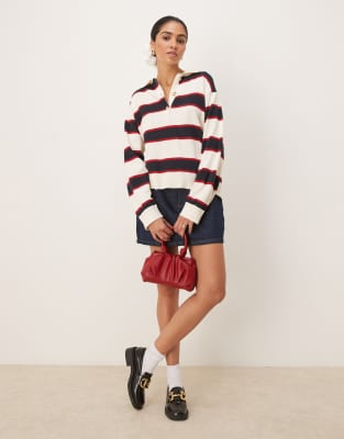 GINA TRICOT RELAXED FIT LONG SLEEVE RUGBY POLO 