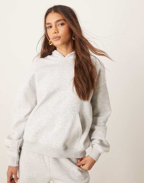 Gina Tricot relaxed hoodie in light gray melange - view 1