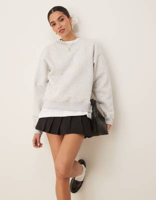 GINA TRICOT Gina Tricot relaxed sweatshirt in light grey melange