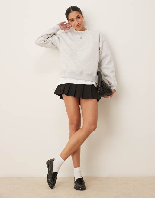 Gina Tricot relaxed sweatshirt in light grey melange, 4 of 4