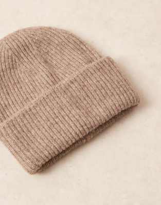 Gina Tricot Ribbed Beanie In Brown