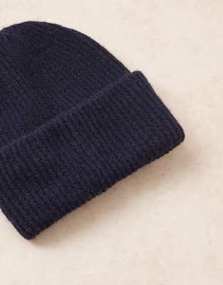 Gina Tricot Ribbed Beanie In Blue
