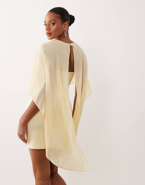 Gina Tricot - Robe courte avec cape - Jaune pâle - view 1