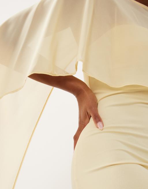 Gina Tricot - Robe courte avec cape - Jaune pâle, 2 de 4