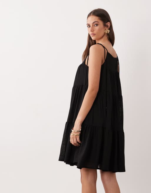 Gina Tricot - Robe courte fluide à bretelles - Noir, 4 de 4