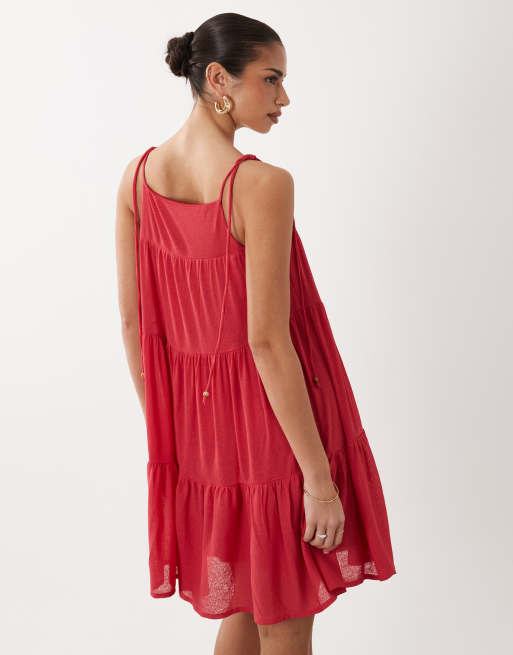 Gina Tricot - Robe courte fluide à bretelles - Rose, 3 de 4