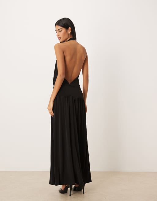 Gina Tricot - Robe longue à dos nu profond - Noir, 2 de 4