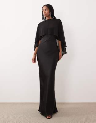 Gina Tricot - Robe longue cape - Noir