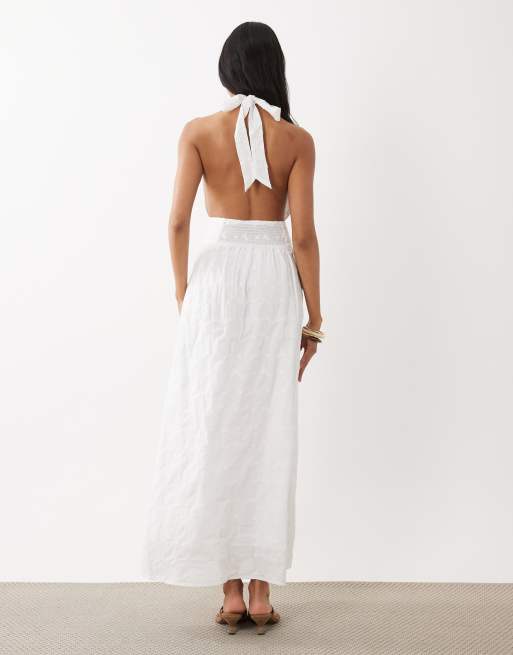 Gina Tricot - Robe longue dos nu - Blanc, 3 de 4