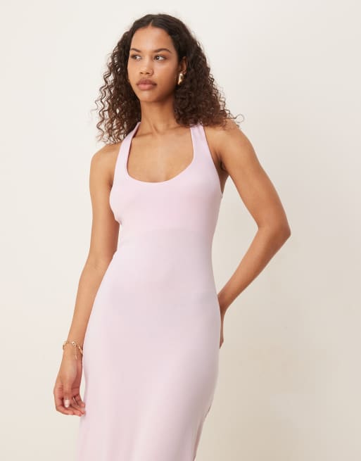 Gina Tricot - Robe longueur mollet dos nu avec liens noués - Rose, 4 de 4