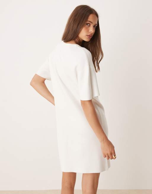 Zalando Tricot Robe Chemise Blanche Manche Courte Gina Tricot Robe