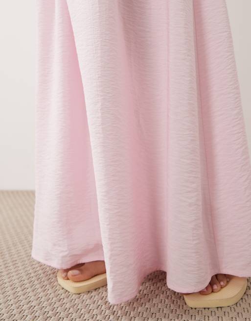Gina Tricot – Rosa maxikjol med sänkt midja, 4 av 5