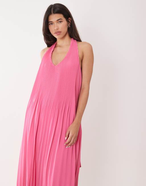 Gina Tricot – Rosa, plisserad maxiklänning med halterneck, 2 av 4