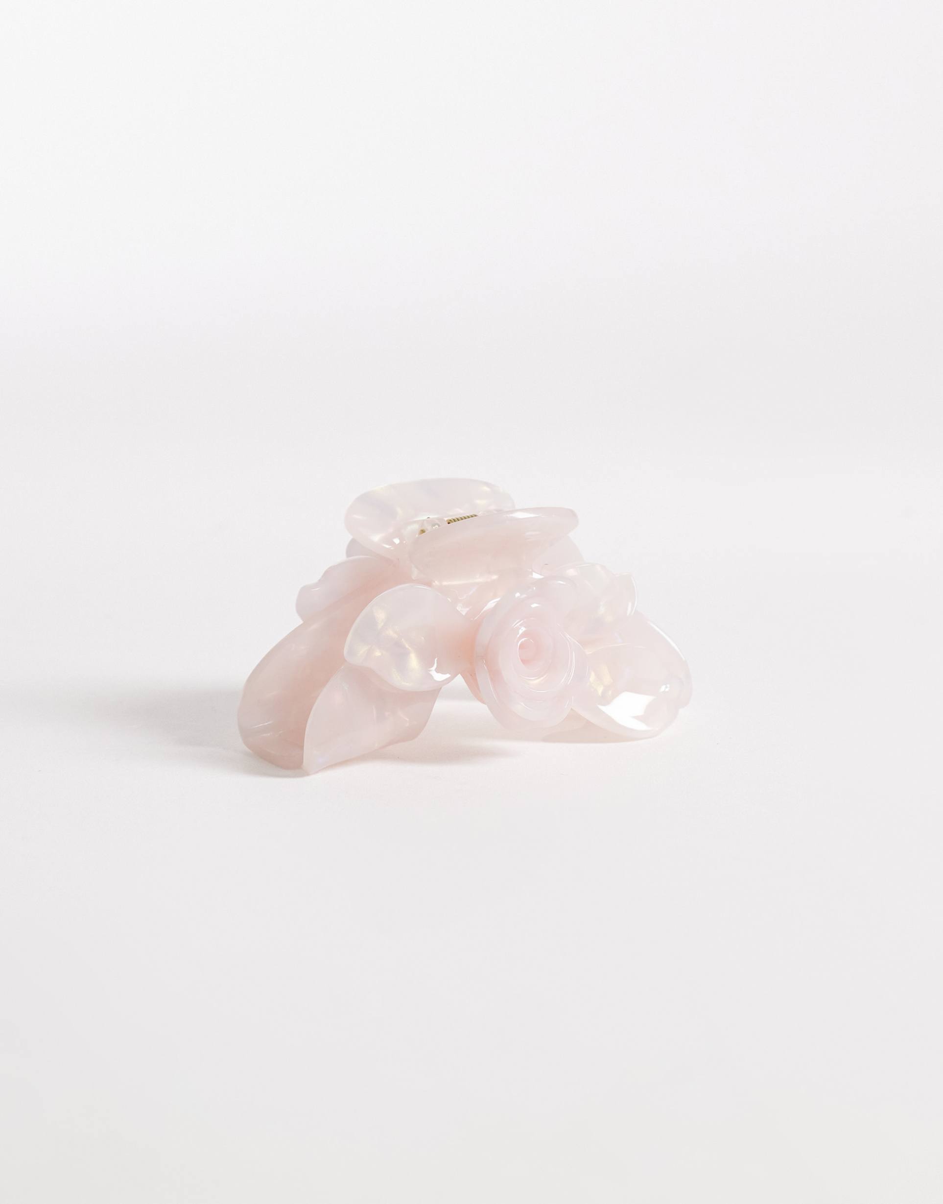 gina tricot rose detail hair clip in light pink