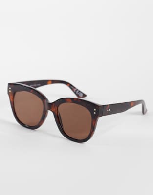 Gina Tricot Round Sunglasses In Brown
