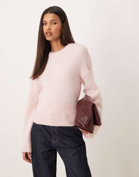 Gina Tricot – Różowy dzianinowy sweter z szerokimi rękawami - view 1