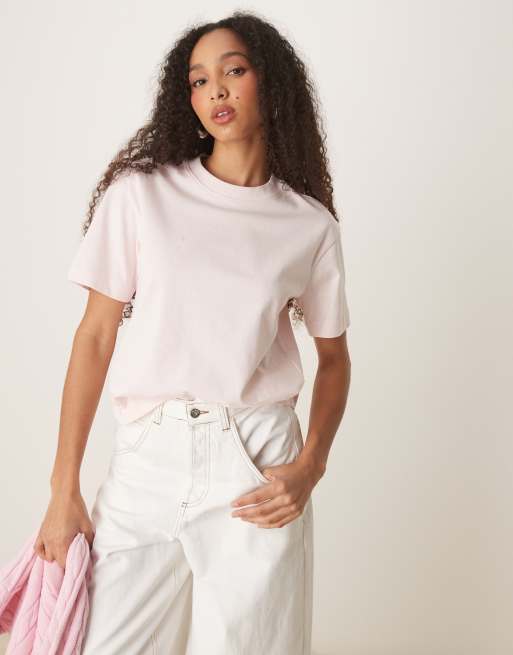 Gina Tricot – Różowy T-shirt z krótkimi rękawami