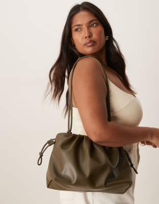 Gina Tricot - Sac porté épaule façon pochette - Kaki taupe foncé - view 1