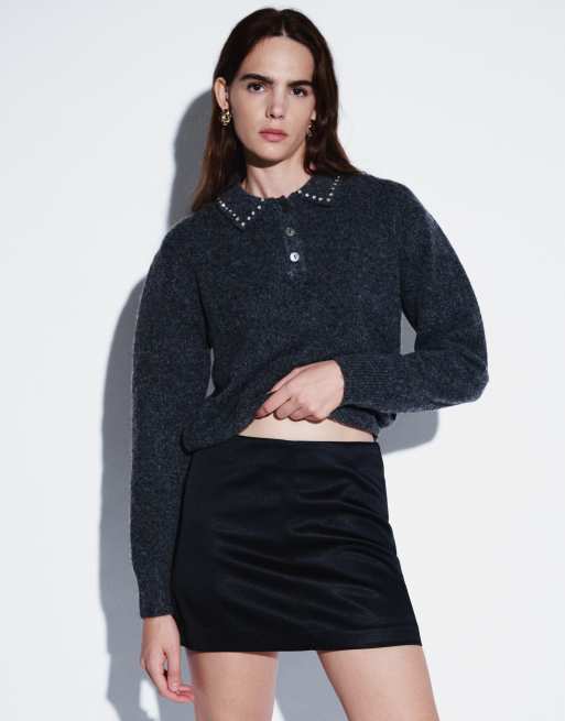 Gina Tricot satin minikjol i svart, 5 av 5