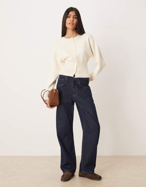 Gina Tricot sculpt shaped knit button up cardigan in cream, 2 of 4