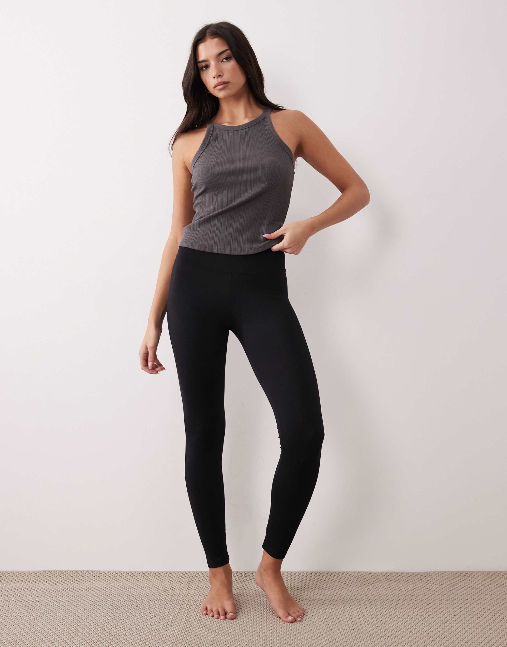 gina tricot seamless soft high waist leggings in black