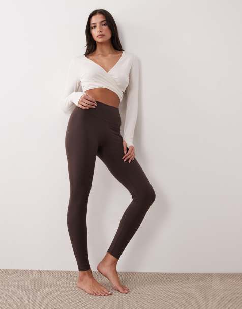 Gina Tricot seamless soft high waist leggings in brown - view 1
