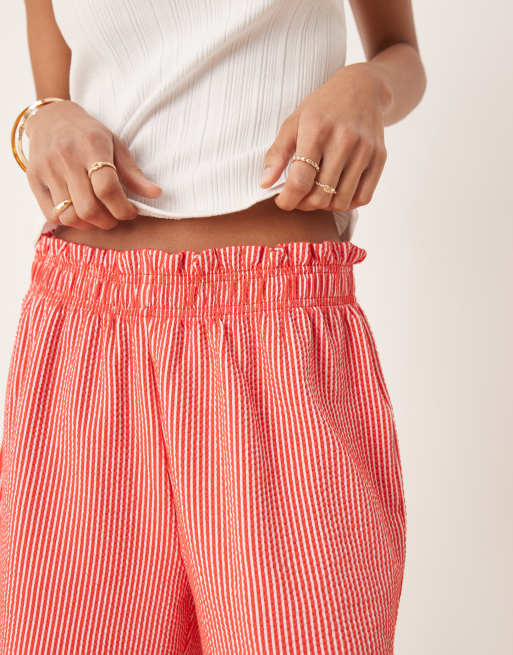 Gina Tricot seersucker shorts in red check, 5 of 5