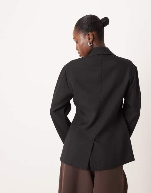 Gina Tricot shaped blazer in black, 2 of 4