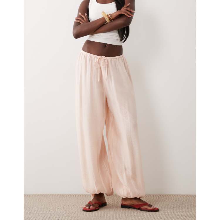 Gina Tricot sheer balloon pants in peach | ASOS