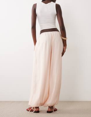 Gina Tricot sheer balloon pants in peach | ASOS