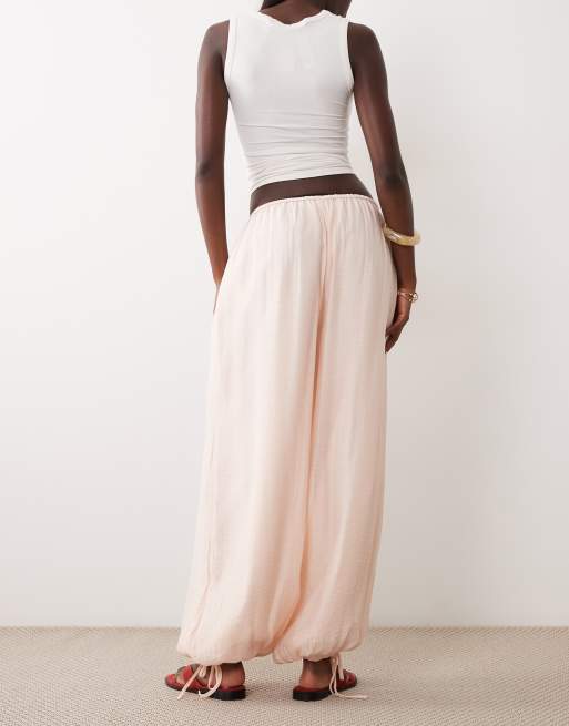 Gina Tricot sheer balloon pants in peach, 2 of 5