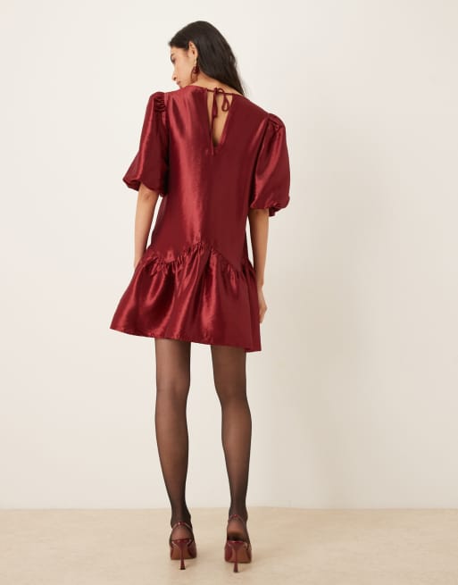 peplum dress burgundy Burgundy Strapless Crystal Embellished Garni Peplum Detail Mermaid Eve –  Annabella Bridal