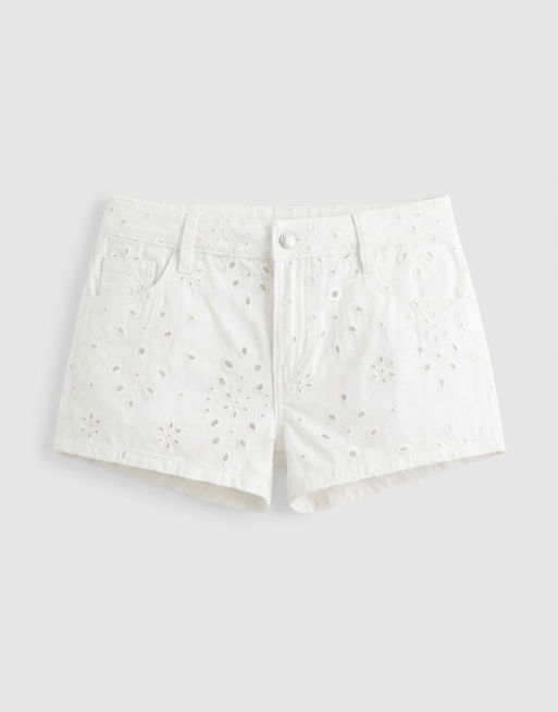 Gina Tricot - Short d'ensemble en denim et broderie anglaise - Blanc cassé, 6 de 9