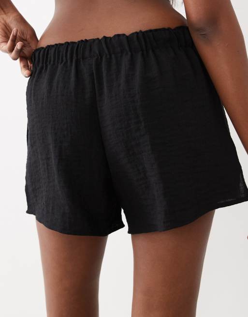 Gina Tricot - Short léger à enfiler avec cordon de serrage - Noir, 2 de 5