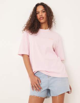 Gina Tricot Short Sleeve Beach Club Graphic Oversized T-shirt