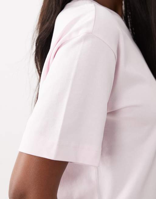 Gina Tricot short sleeve boxy t-shirt in light pink, 4 of 4