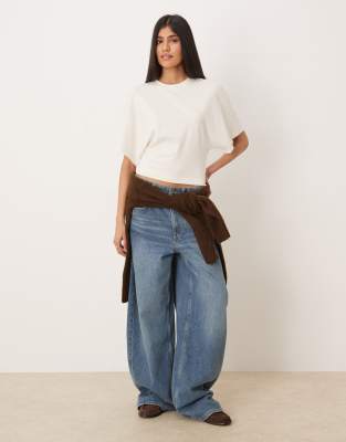 Gina Tricot Short Sleeve Fitted Top In White