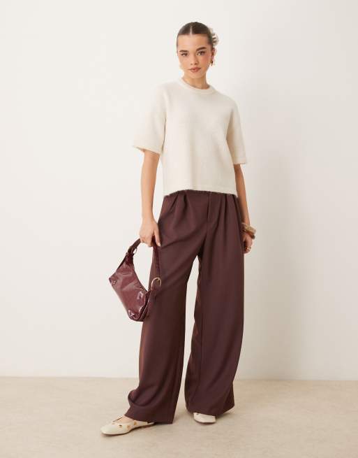 Gina Tricot short sleeve knitted jumper in warm white, 2 of 4