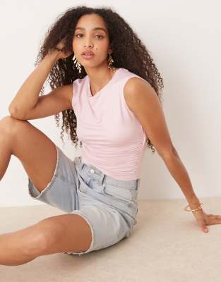 Gina Tricot Short Sleeve Open Back Top