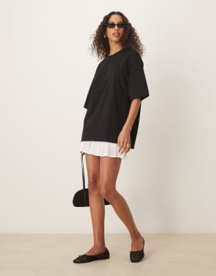 Gina Tricot short sleeve oversized t-shirt in black
