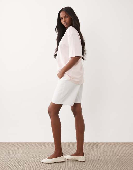 Gina Tricot short sleeve red 'Love letters from Paris' printed oversized tee in pink , 2 of 4