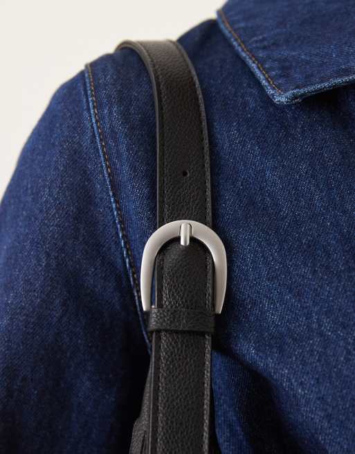 Gina Tricot fringe shoulder bag in black