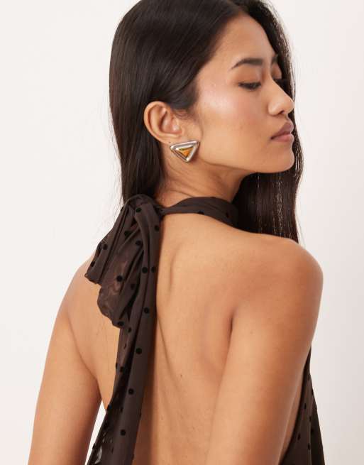 Gina Tricot sleeveless mesh scarf top in polka dot, 4 of 4
