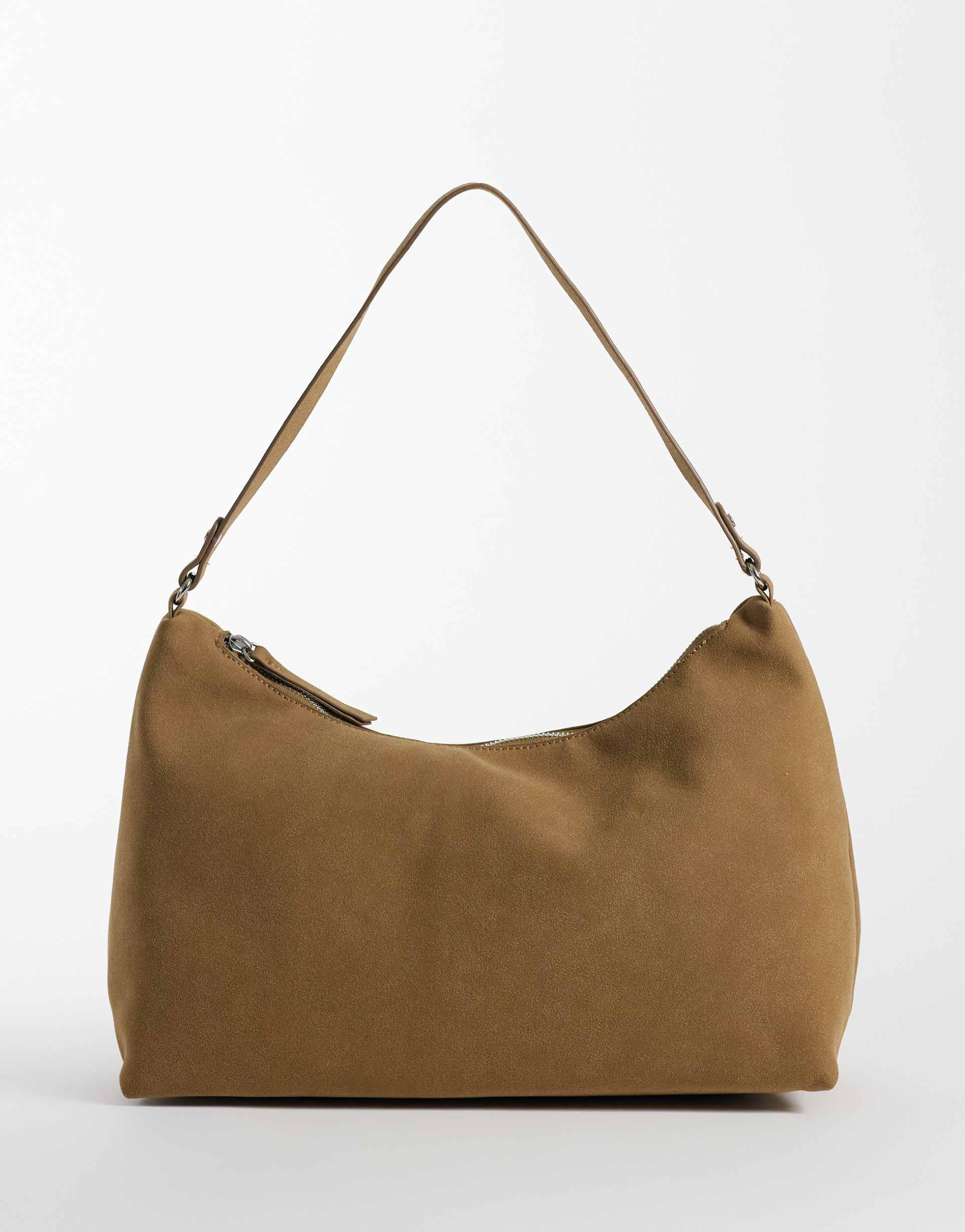 gina tricot slouchy shoulder bag in light brown