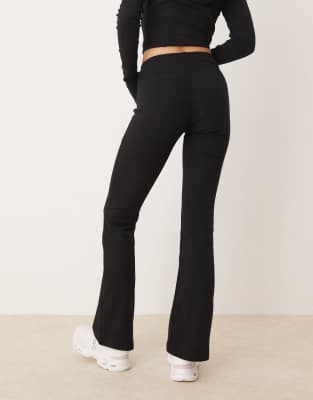 Gina Tricot Soft High Waist Flare Pants In Black