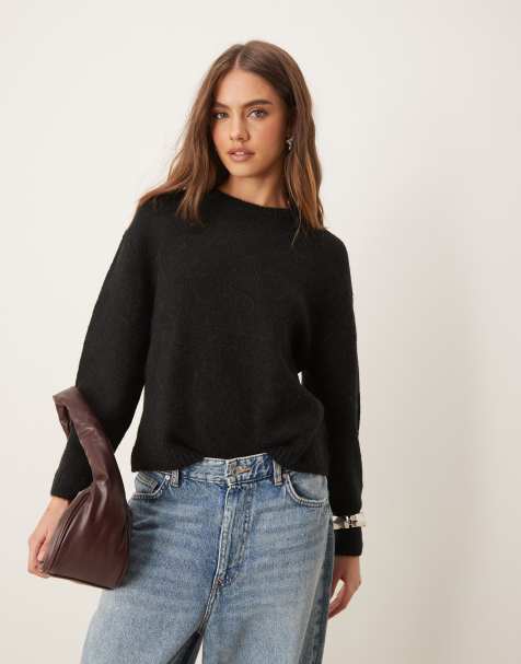 Gina Tricot soft knit sweater in black - view 1